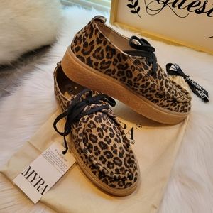 NWT Myra Haddy Animal Print Sneakers